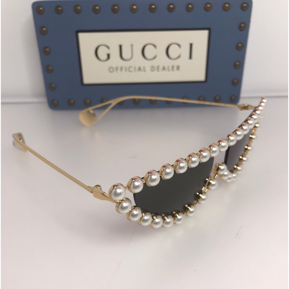 GUCCI HOLLYWOOD FOREVER GG0364S 004 GOLD WITH PEARL - Picture 7 of 17